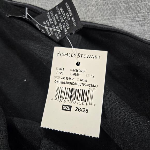 Ashley Stewart Wom 26/28 NWT One Shoulder Blouse Mardi Gras Jazz College Concert - Picture 8 of 12